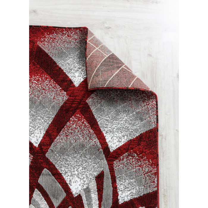 Orren Ellis Delana Floral Red/Cream/Gray Area Rug & Reviews Wayfair